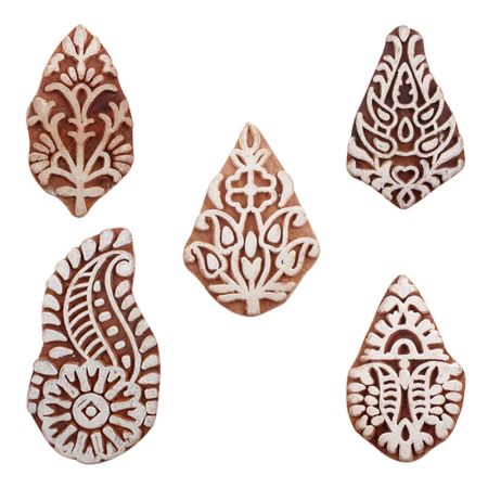 Set of 5 Piece New Mix Wooden Printing Blocks